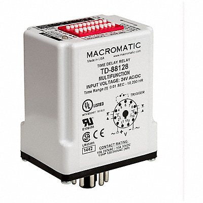 MACROMATIC TD88162 H7781 MultiFunTimeDelayRelay 120VAC 8Pins