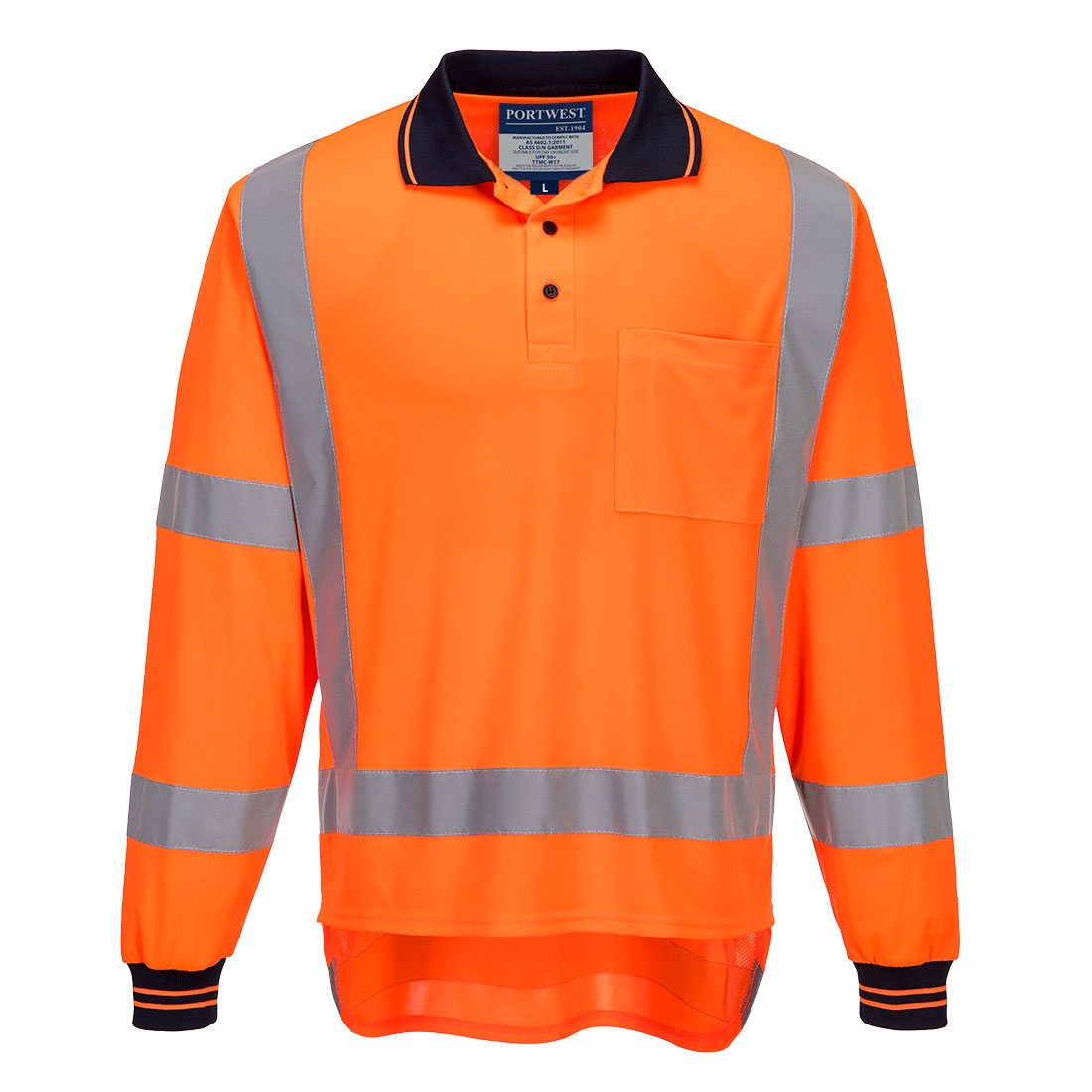 Portwest TM312 TTMC-W17 Hi-Vis X Back Polo Shirt L/S