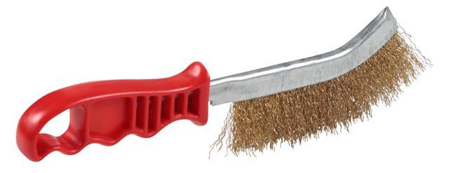 Weldclass TO-3202 Wire Brush Hand 1-Row Plastic Handle Mild-Steel Red