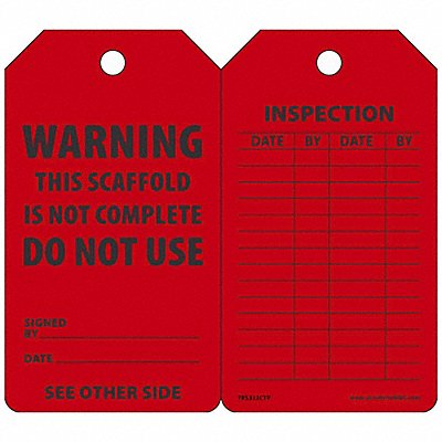 ACCUFORM TRS322CTP Safety Tag 5 3/4in H 3 1/4in W PK25