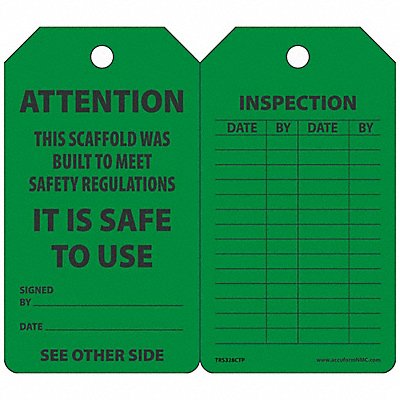 ACCUFORM TRS328CTP Safety Tag 5 3/4in H 3 1/4in W PK25