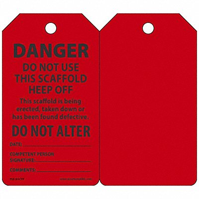 ACCUFORM TSS101CTP Danger Tag 5 3/4in H 3 1/4in W PK25