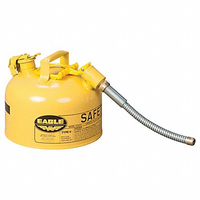 EAGLE U226SX5Y Type II Safety Can Yellow 2-1/2 gal Cap.