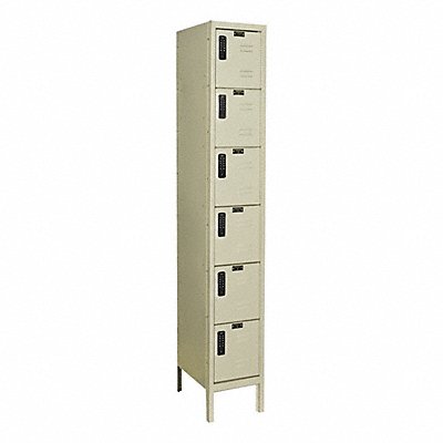 HALLOWELL UEL12286PT Bx Locker 6x1Locker Tan 78 x12 x12 Unassembled
