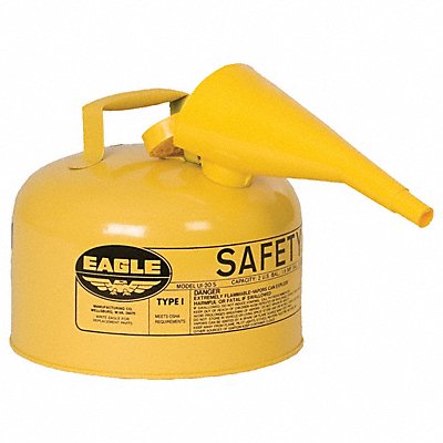 EAGLE UI25FSY Type I Safety Can Yellow 2-1/2 gal Cap.