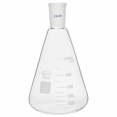 GRAINGER UNJTERFL500 Erlenmeyer Flask 500 mL Conical PK2