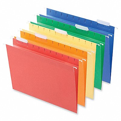 GRAINGER UNV14121 Hanging File Folders Letter Assrtd PK25