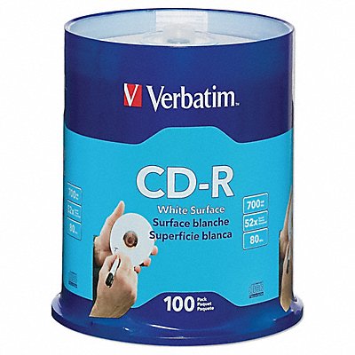 VERBATIM VER94712 CD-R Disc 700 MB 80 min 52x PK100