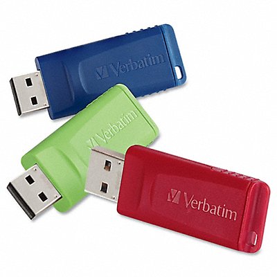 VERBATIM 98703 Store n Go USB 2.0 Flash Drive 8GB PK3