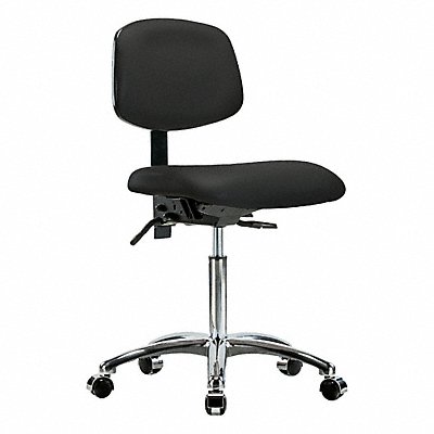 GRAINGER BRVMBCHCRT0A0NFCC8540 Vinyl Chair Chrome Med Castors Black