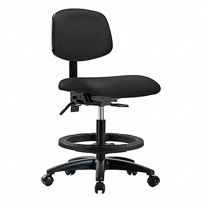 GRAINGER BRVMBCHRGT0A0BFRC8540 Vinyl Chair Med FR Castors Black