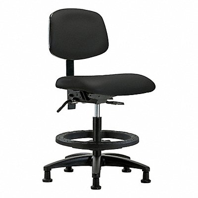 GRAINGER BRVMBCHRGT0A0BFRG8540 Vinyl Chair Med FR Glides Black