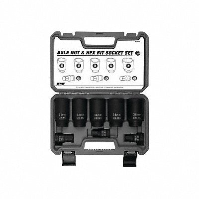 PERFORMANCE TOOL W89321 Axle Nut and Hex Bot Socket 8 Pcs Set