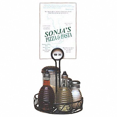 AMERICAN METALCRAFT WBCC7 Round Condiment Rack 9 in H Black