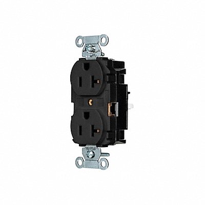 HUBBELL 5352STBK Receptacle 1 hp 125V AC NEMA 5-20R