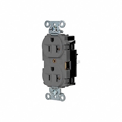 HUBBELL 5362STGY Receptacle 1 hp 125V AC NEMA 5-20R