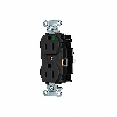 HUBBELL 8200STBK Receptacle 1/2 hp 125V AC NEMA 5-15R