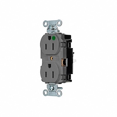 HUBBELL 8200STGY Receptacle 1/2 hp 125V AC NEMA 5-15R