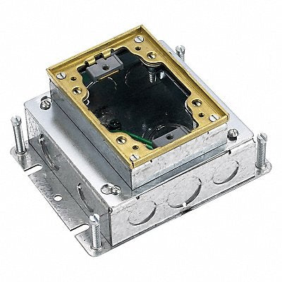 HUBBELL WIRING DEVICE-KELLEMS FB2421 Floor Box Brass/Steel Rectangular