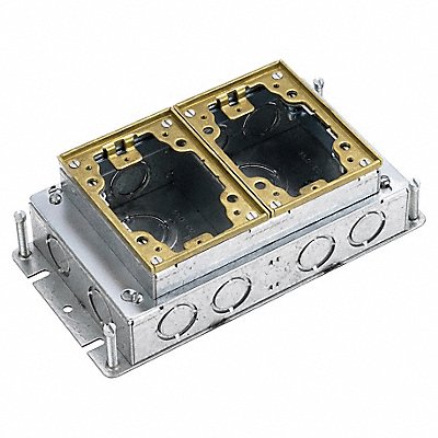 HUBBELL WIRING DEVICE-KELLEMS FB2422 Floor Box Brass/Steel Rectangular