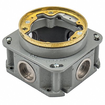 HUBBELL WIRING DEVICE-KELLEMS FB2537 Floor Box Brass/Cast Iron Round