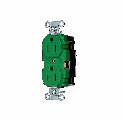 HUBBELL BR15STGN Receptacle 1/2 hp 125V AC NEMA 5-15R