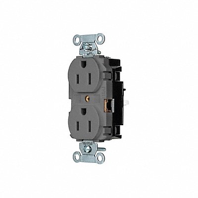 HUBBELL BR15STGY Receptacle 1/2 hp 125V AC NEMA 5-15R