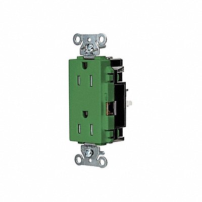 HUBBELL HBL2152STGNTR Receptacle 1/2 hp 125V AC NEMA 5-15R