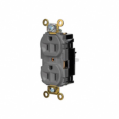HUBBELL HBL5262STGY Receptacle 1/2 hp 125V AC NEMA 5-15R