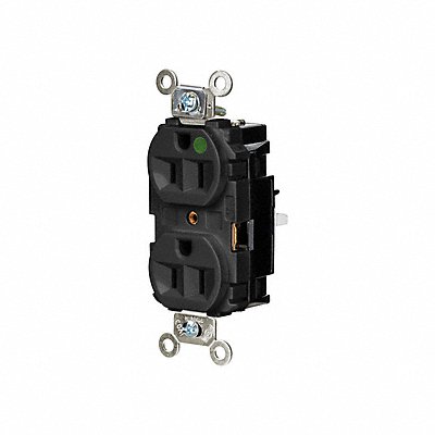 HUBBELL HBL8200STBK Receptacle 1/2 hp 125V AC NEMA 5-15R