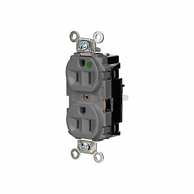 HUBBELL HBL8200STGY Receptacle 1/2 hp 125V AC NEMA 5-15R