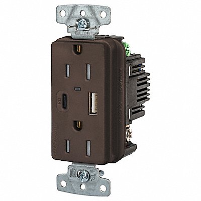 HUBBELL USB15ACPD USB Receptacle Brown 1/2 hp