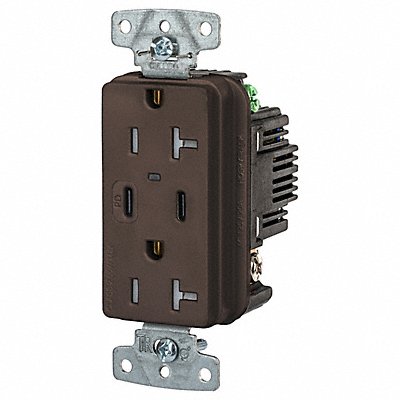HUBBELL USB20CPD USB Receptacle Brown 1 hp