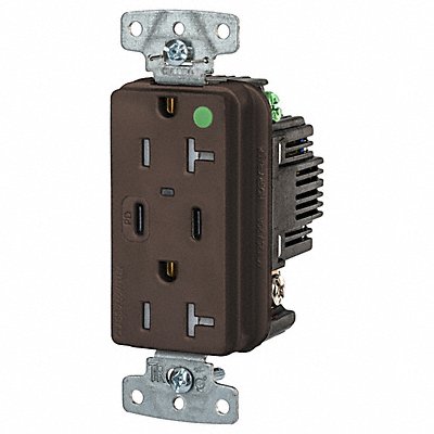 HUBBELL USB8300CPD USB Receptacle Brown 1 hp
