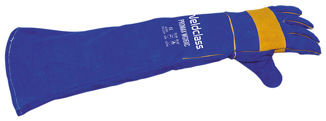 Weldclass WC-01778 Gloves Welding PROMAX WG16XC Blue Long Cuff Lefts (Pair Of 2 x LH Gloves)