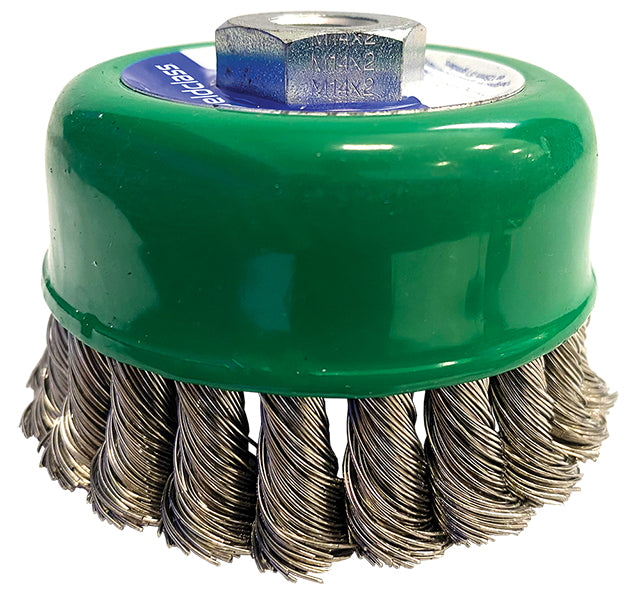 Weldclass WC-06463 Wire Brush Cup Twist-Knot 92mm Opti-5 M14x2 Stainless-Steel