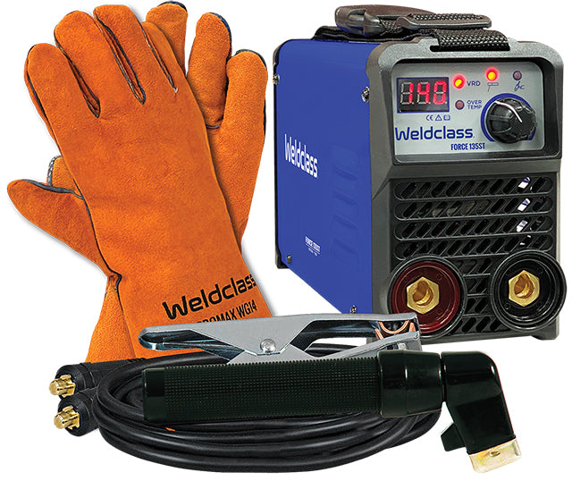 Weldclass WF-06169 Welder Stick/TIG FORCE 135ST (140A) With Bonus Gloves
