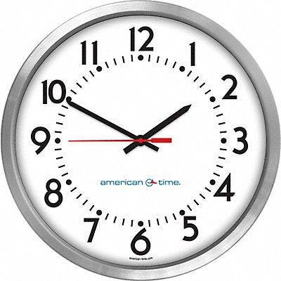 AMERICAN TIME WN64AGDD304BP Wall Clock Analog 16-1/4 Dia Silver