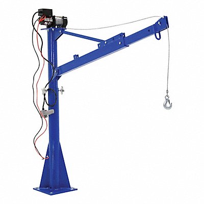 VESTIL WTJE153DC Davit Crane 1500 lb 12VDC Reach 42-66In