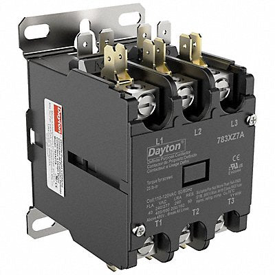 DAYTON 783XZ7 Definite Purpose Magnetic Contactor 120VAC 3P 40A