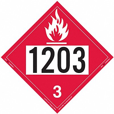 LABELMASTER ZRV21203 DOT Container Placard Message 1203 PK25