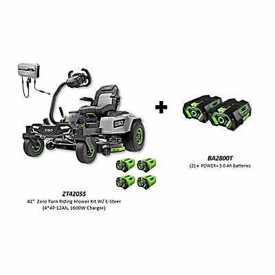 EGO ZT4205SBA2800T2 EGO 42 Riding Mower and 2 Batteries