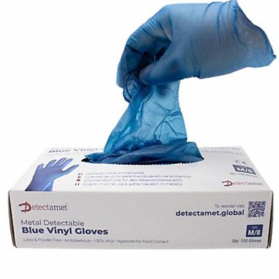 DETECTAMET INC. 450A65S092X31 Disposable Gloves Vinyl Blue XL PK100