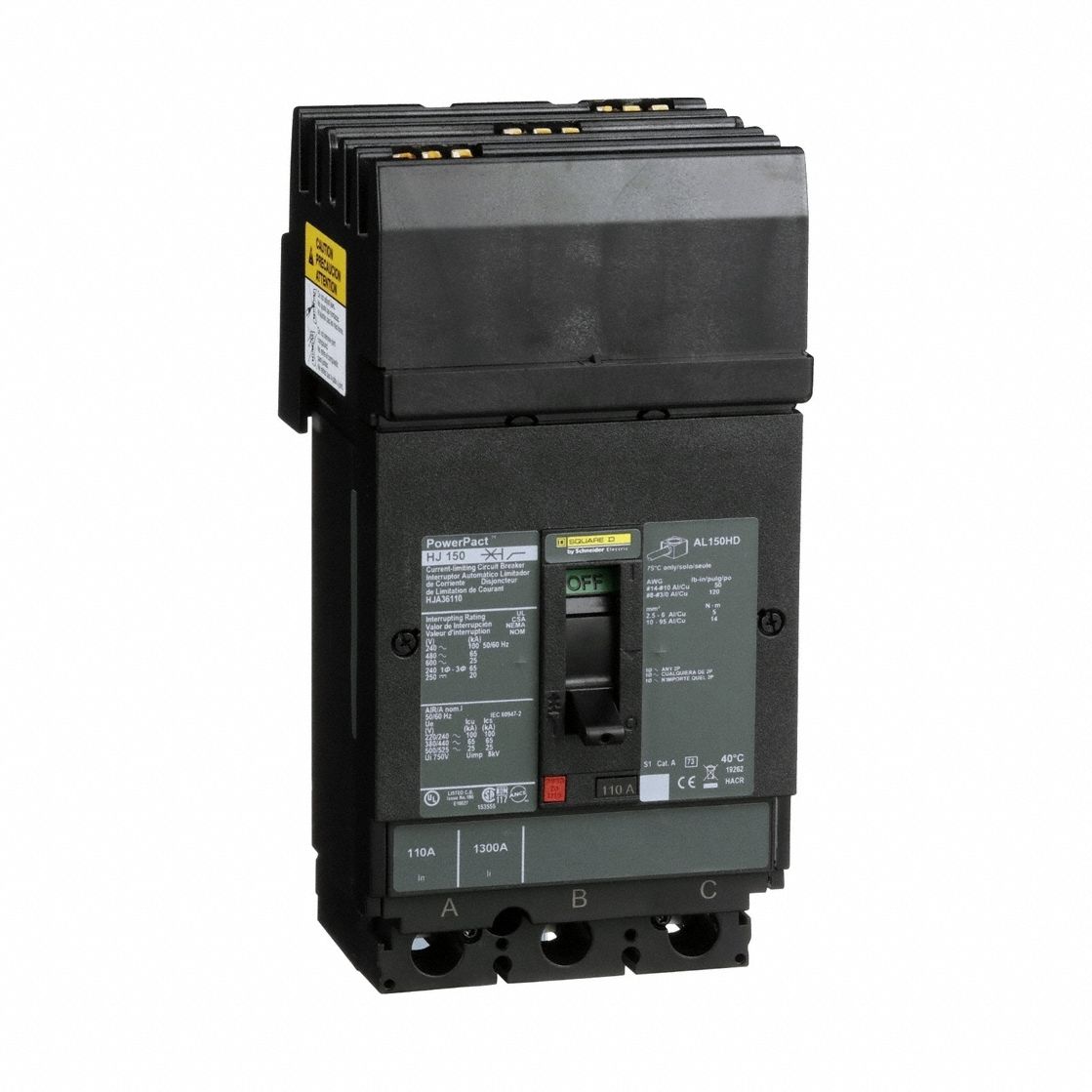 SQUARE D HJA36110 Molded Case Circuit Breaker 600V 110A