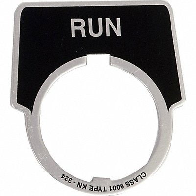 SCHNEIDER ELECTRIC 9001KN324 Legend Plate Run Silver/Black Half-Round