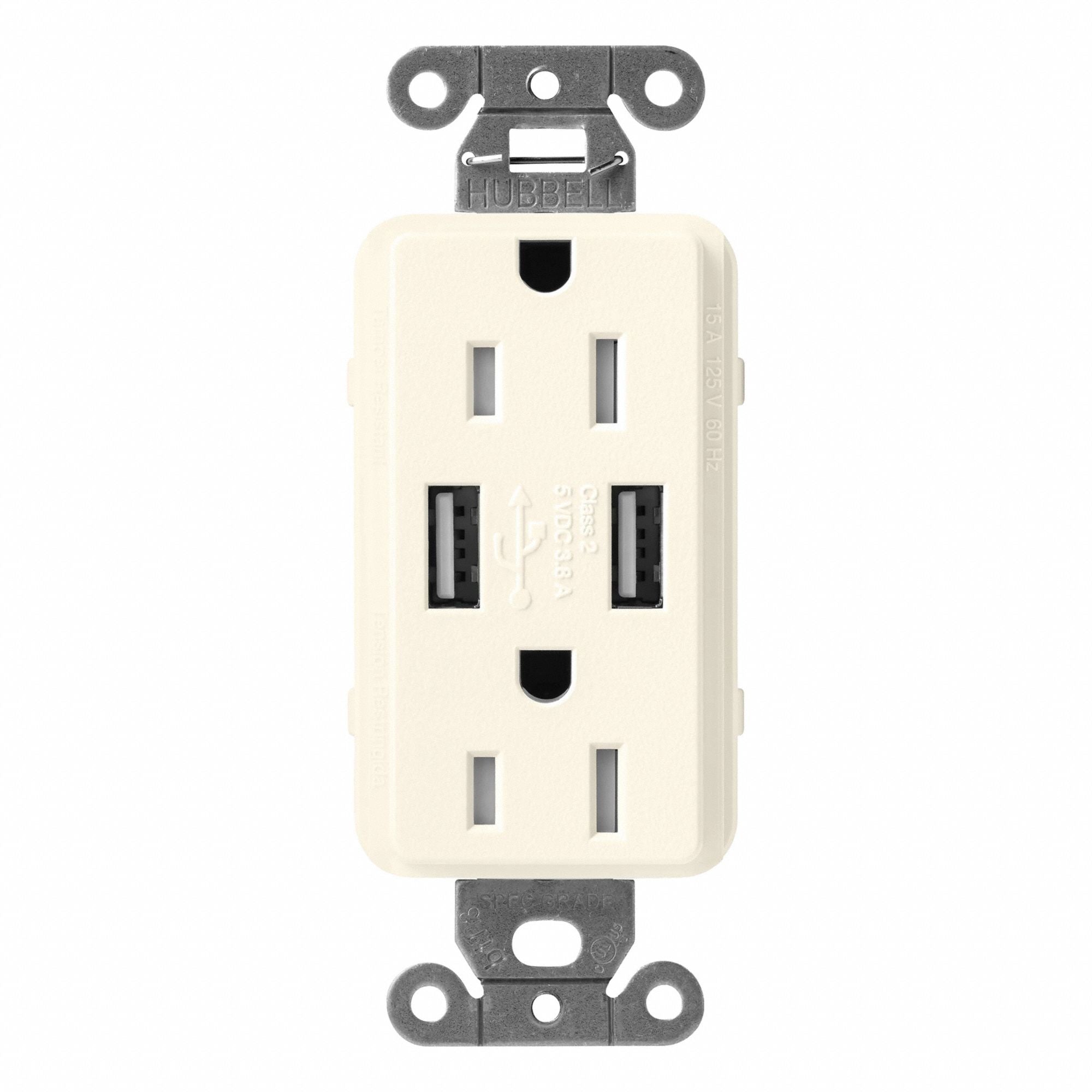 LUTRON SCR15UBTRBI Receptacles USB Tamper-Resistant Biscuit