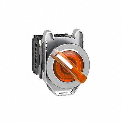 SCHNEIDER ELECTRIC XB4FK125B5 Selector Switch Illuminated 2Pos 30mm Orange