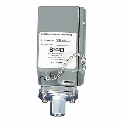 TELEMECANIQUE SENSORS 9012GAW4 PresureSwtch 1.5-75psi Diaphragm 1NO/1NC