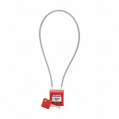 BRADY CPPLRED400CBKD Lockout Padlock Red Nylon Danger