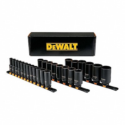 DEWALT DWMT19242 Skt St Deep Impct Metric 1/2in Dr 26pcs